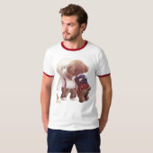 Schattigee hondjes knuffelen t-shirt (Voorkant volledig)