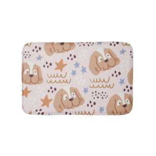 Schattigee hondjes, sterretjes, lijnen:  naadloos badmat