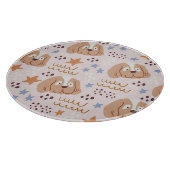 Schattigee hondjes, sterretjes, lijnen:  naadloos snijplank (Hoek)