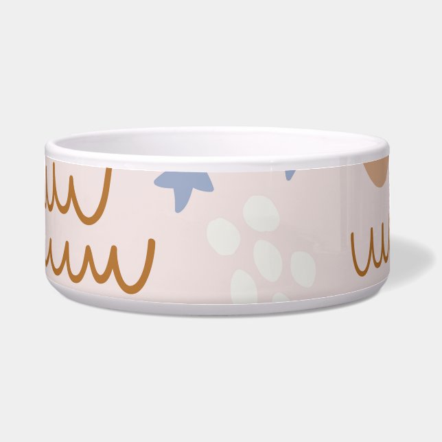 Schattigee hondjes, sterretjes, lijnen:  naadloos voerbakje (Voorkant)