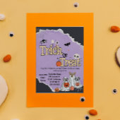 Schattigee hondjes Trick or treat Halloween uitnod Kaart