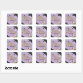 Schattigee hondjes Trick or treat Halloween uitnod Vierkante Sticker (Vel)