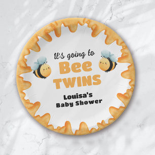 Schattigee Honey Bee Twin Baby shower Papieren Bordje