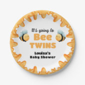Schattigee Honey Bee Twin Baby shower Papieren Bordje (Voorkant)