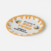 Schattigee Honey Bee Twin Baby shower Papieren Bordje (Gekanteld)