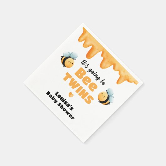 Schattigee Honey Bee Twin Baby shower Servet (Hoek)