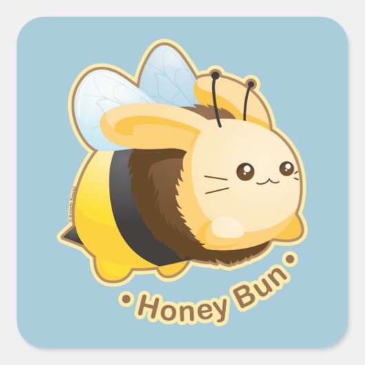 Schattigee Honey Bun Bunny Vierkante Sticker (Voorkant)