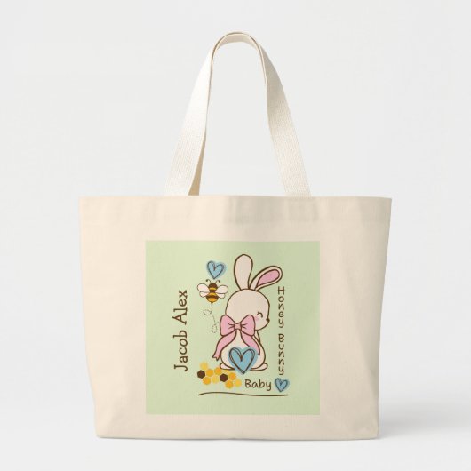 Schattigee &  Honey Bunny Baby Boy Canvas tas (Voorkant)