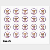 Schattigee hongerige lavendel puppy Sticker (Vel)