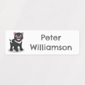 Schattigee hongerige Tasmaanse duivelse cartoon ge Labels (Design 2)