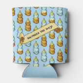 Schattigee Honing Beer knijp de dag! 80s retro art Blikjeskoeler (Achterkant)