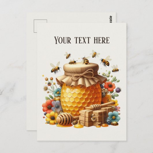 Schattigee honing leveranciers tekst toevoegen briefkaart (Voorkant / Achterkant)