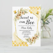 Schattigee Honing Zoet Als Kan Zijn Baby shower Ui Kaart (Staand voorkant)