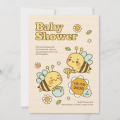 Schattigee honingbij Baby shower uitnodiging (Voorkant)