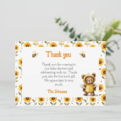 Schattigee honingbij Beer Ba-Bee Shower Bedankkaart (Staand voorkant)