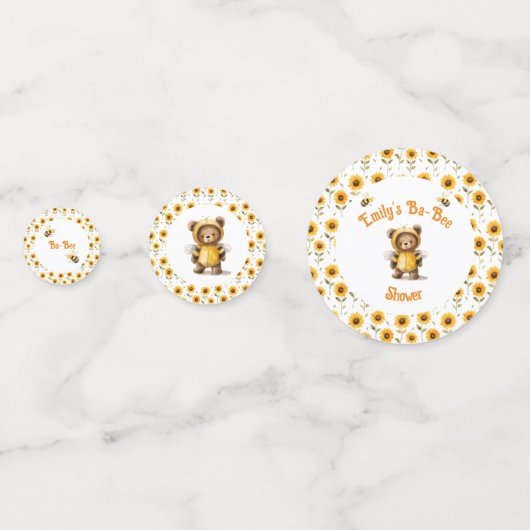 Schattigee honingbij Beer Ba-Bee Shower Confetti (Voorkanten)