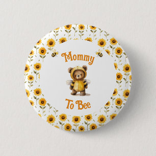 Schattigee honingbij Beer Ba-Bee Shower Ronde Button 5,7 Cm