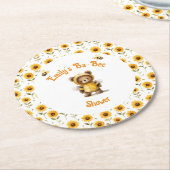 Schattigee honingbij Beer Ba-Bee Shower Ronde Kartonnen Onderzetter (Gebogen)