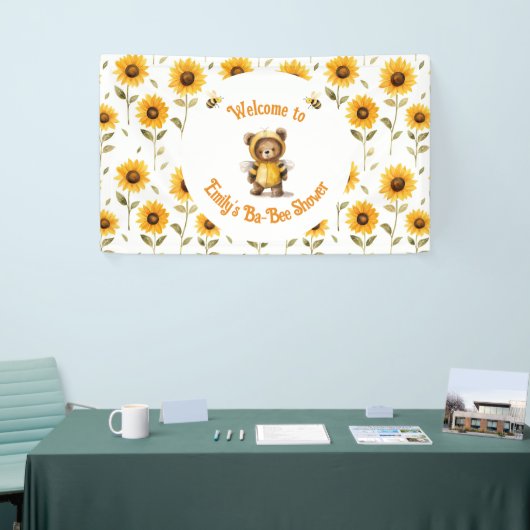Schattigee honingbij Beer Ba-Bee Shower Spandoek (Beurs)