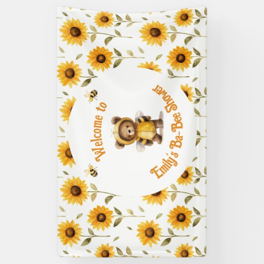 Schattigee honingbij Beer Ba-Bee Shower Spandoek (Verticaal)