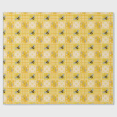 Schattigee honingbij en bijenkorven cadeaupapier (Vlak)