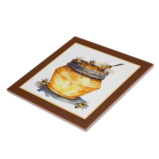 Schattigee honingbij home business crafting tegeltje (Zijkant)