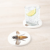 Schattigee honingbij hommel zandsteen onderzetter (Zijkant)