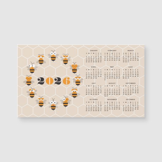 Schattigee Honingbij Honingraat Kalender 2026 (Voorkant)