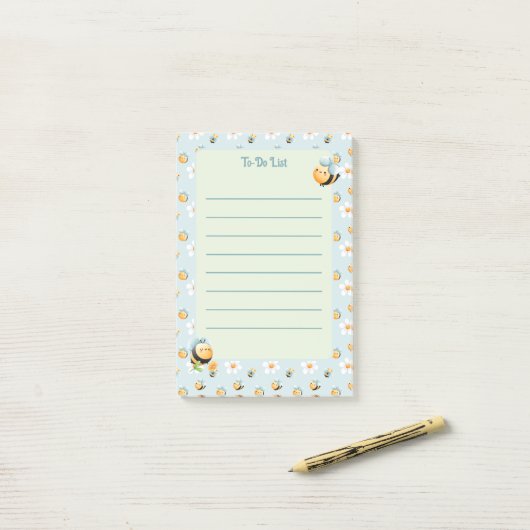 Schattigee honingbij Kinder to-do-list Post-it® Notes (Op bureau)