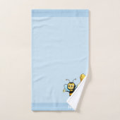 Schattigee honingbij op lichtblauw bad handdoek (Handdoek)