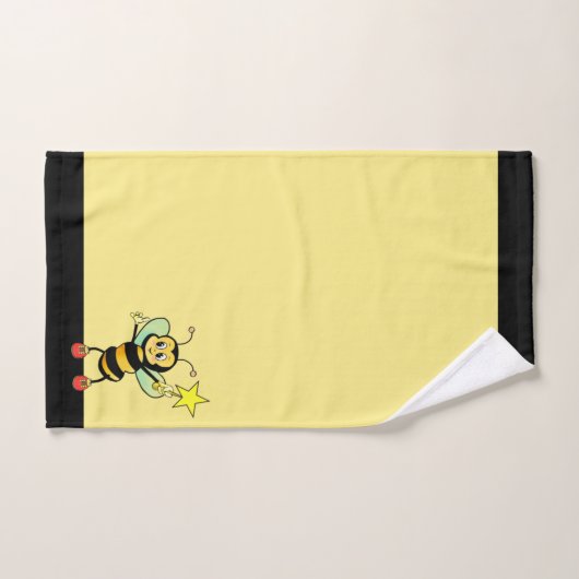 Schattigee Honingbij op zwart en geel badhanddoeks Bad Handdoek (Handdoek)