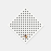 Schattigee Honingbij retro zwart wit polka-dot pat Servet (Hoek)