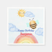 Schattigee honingbij verjaardagsfeestje servet (Voorkant)