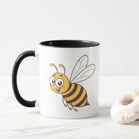 Schattigee honingbij vliegen mok (Met donut)