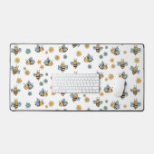 Schattigee Honingbijen & Bloemen Wildbloemen Bureaumat (Keyboard & Muis)