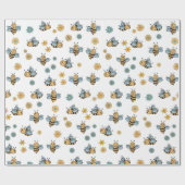 Schattigee Honingbijen & Bloemen Wildbloemen Cadeaupapier (Vlak)