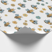 Schattigee Honingbijen & Bloemen Wildbloemen Cadeaupapier (Hoek)