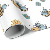 Schattigee Honingbijen & Bloemen Wildbloemen Cadeaupapier (Rol Hoek)