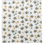 Schattigee Honingbijen & Bloemen Wildbloemen Douchegordijn (Voorkant)