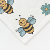 Schattigee Honingbijen & Bloemen Wildbloemen Fleece Deken (Hoek)