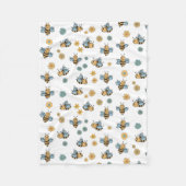 Schattigee Honingbijen & Bloemen Wildbloemen Fleece Deken (Voorkant)