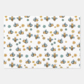 Schattigee Honingbijen & Bloemen Wildbloemen Inpakpapier Vel (Voorkant 2)
