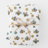 Schattigee Honingbijen & Bloemen Wildbloemen Inpakpapier Vel (In situ)