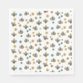 Schattigee Honingbijen & Bloemen Wildbloemen Servet (Voorkant)