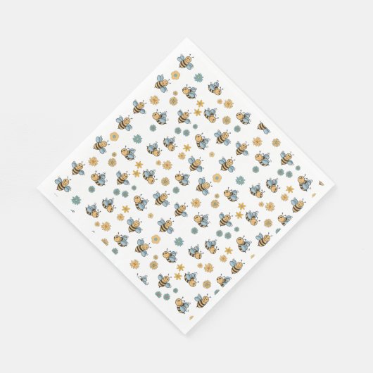 Schattigee Honingbijen & Bloemen Wildbloemen Servet (Hoek)