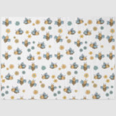 Schattigee Honingbijen & Bloemen Wildbloemen Tissuepapier (Voorkant)