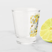 Schattigee Honingbijen Geel Bloemen Trouwen Bedoel Shot Glas (Links)