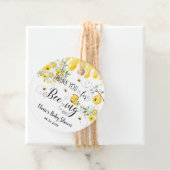 Schattigee Honingbijen Geel Bloemen Verjaardag Bab Bedankjes Labels (In situ)