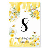 Schattigee Honingbijen Geel Bloemen Verjaardag Bab Kaart (Achterkant)