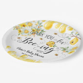 Schattigee Honingbijen Geel Bloemen Verjaardag Bab Papieren Bordje (Gekanteld)